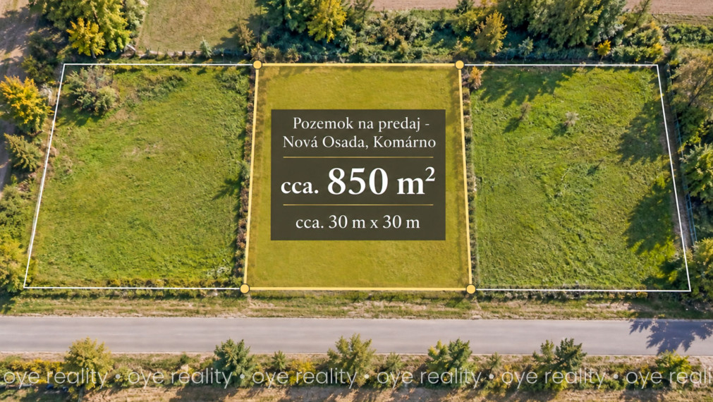 Na predaj pozemok, vhodný na výstavbu rodinného domu – Nová Osada, Komárno