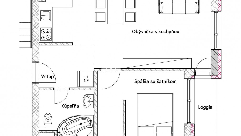 Na predaj moderné a úsporné 2-izbové tehlové byty s loggiou v novostavbe v Komárne