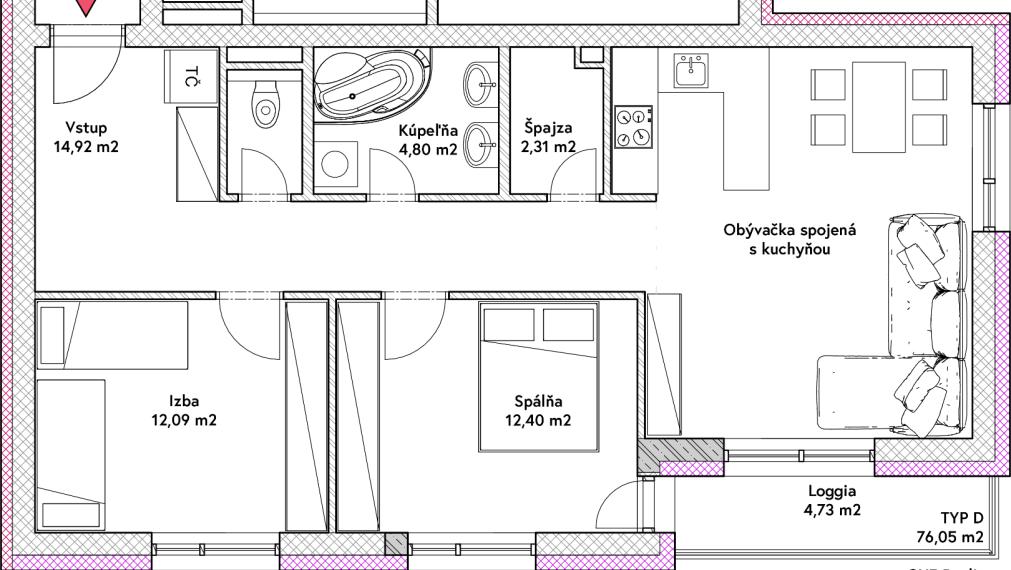 Na predaj moderné a úsporné 3-izbové tehlové byty s loggiou v novostavbe v Komárne