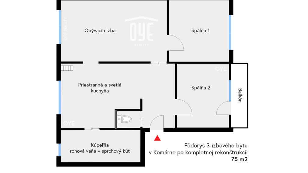 Na predaj priestranný 3-izbový byt po kompletnej rekonštrukcii v Komárne! - 75 m2