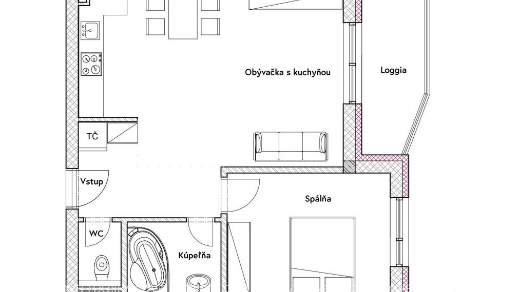 Na predaj moderné a úsporné 2-izbové tehlové byty s loggiou v novostavbe v Komárne