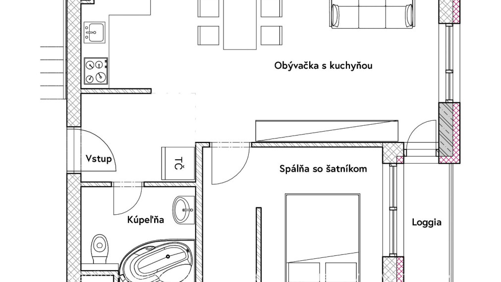 Na predaj moderné a úsporné 2-izbové tehlové byty s loggiou v novostavbe v Komárne