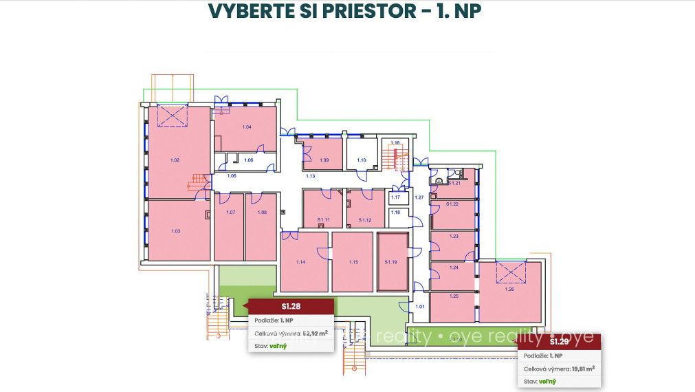 Na prenájom moderné kancelárske a skladové priestory v Komárne, časť Nová Stráž