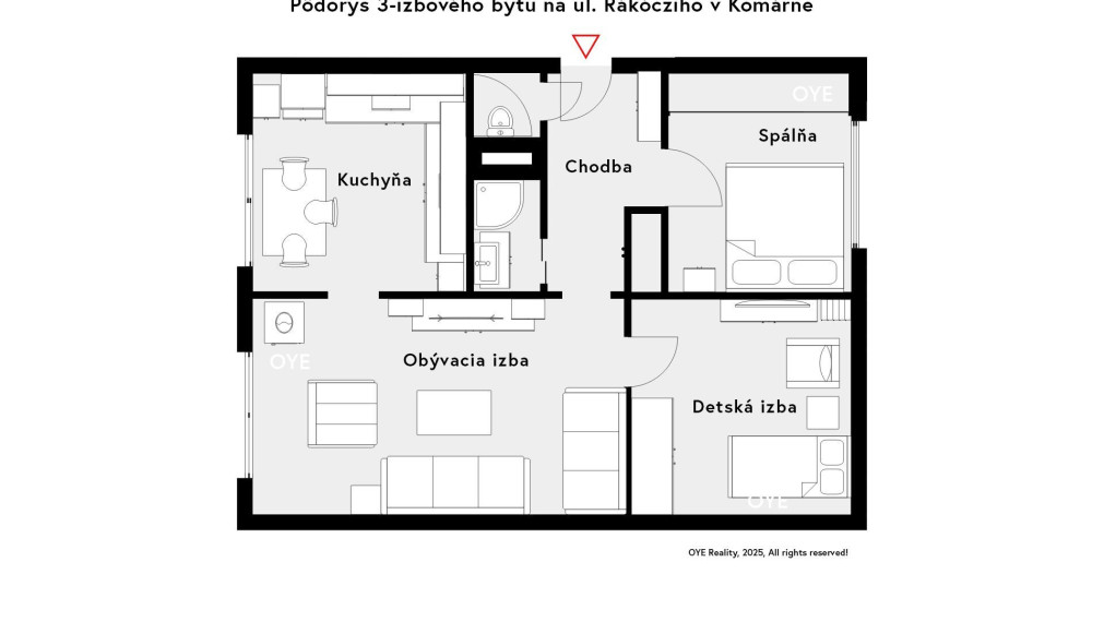 Na predaj moderný 3-izbový byt s klimatizáciou blízko centra – Komárno, Rákócziho ul.
