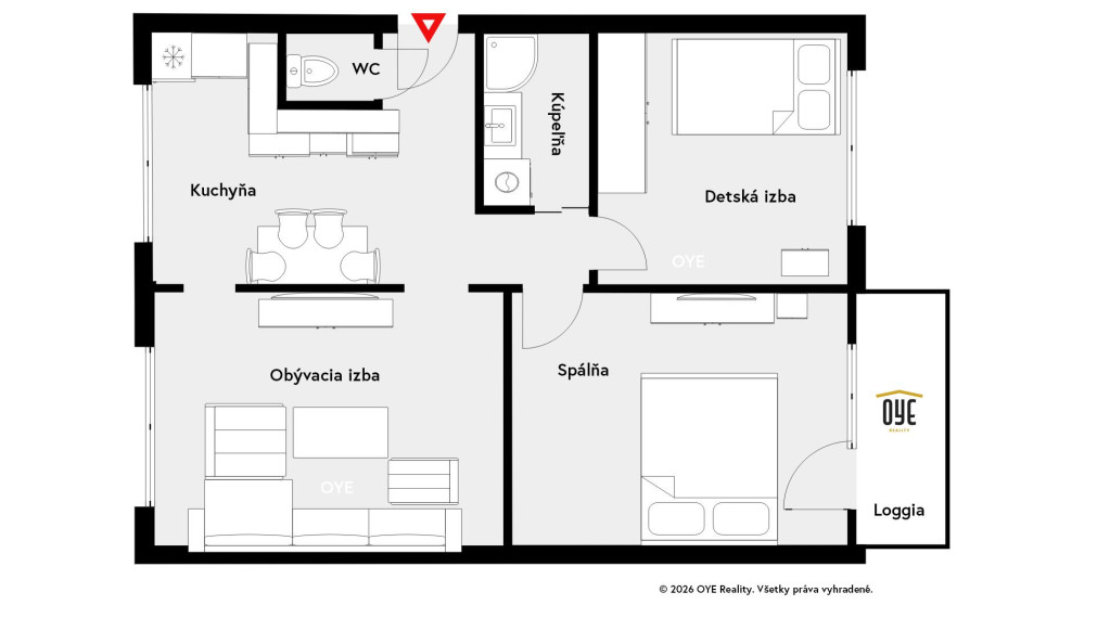 OYE Reality | Na predaj moderný 3-izbový byt s loggiou a klimatizáciou v Komárne
