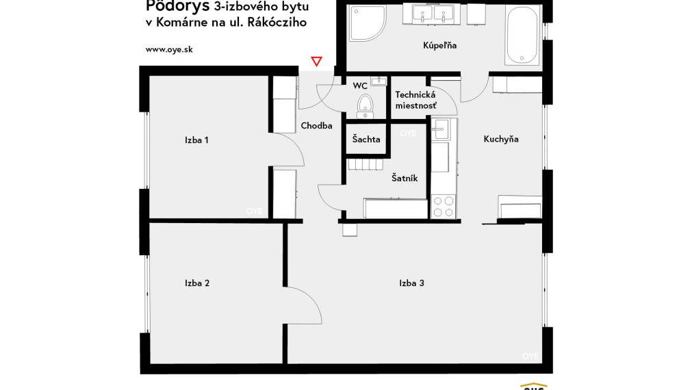 EXKLUZÍVNE | NOVÁ KOMPLETNÁ REKONŠTRUKCIA | 3-izbový byt | 70 m² | 1. poschodie | Komárno