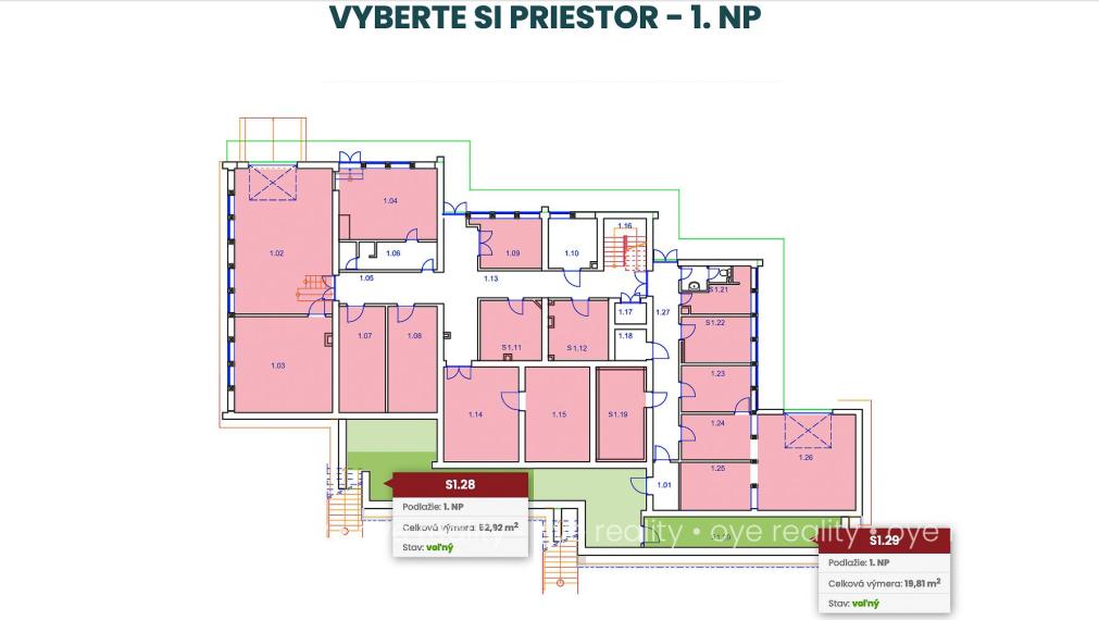 Na prenájom moderné kancelárske a skladové priestory v Komárne, časť Nová Stráž
