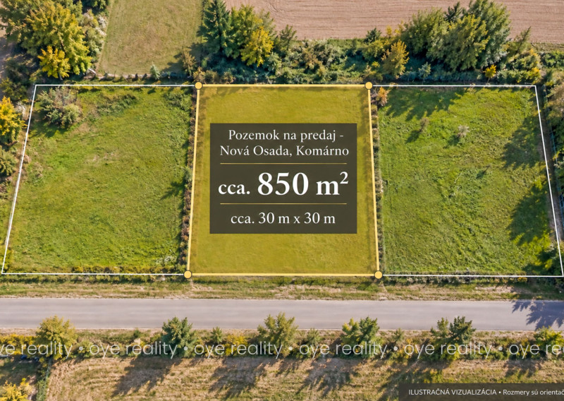 Na predaj pozemok, vhodný na výstavbu rodinného domu – Nová Osada, Komárno